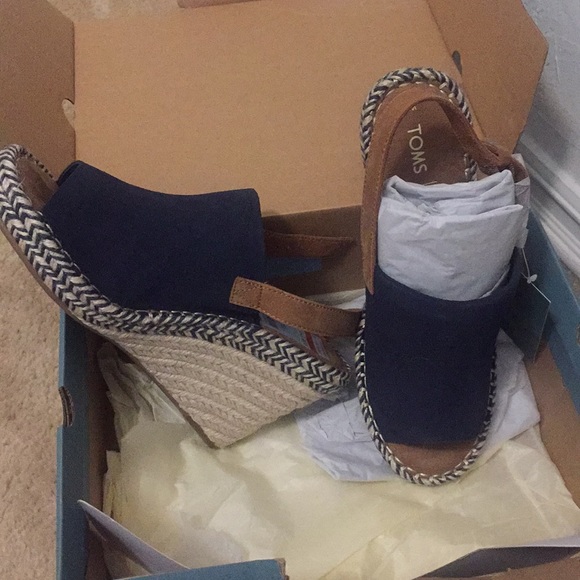 toms monica wedges navy